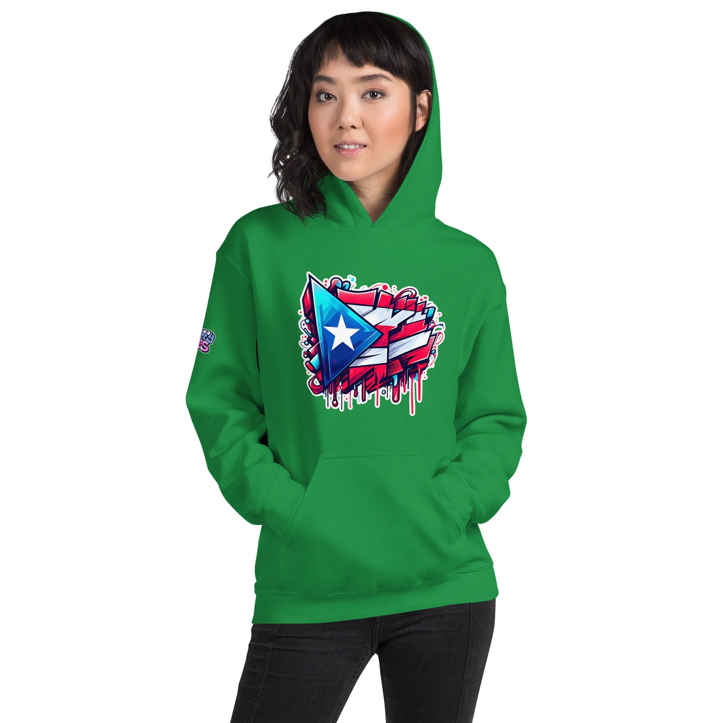Graffytees graffiti Puerto Rican Flag Unisex Hoodie