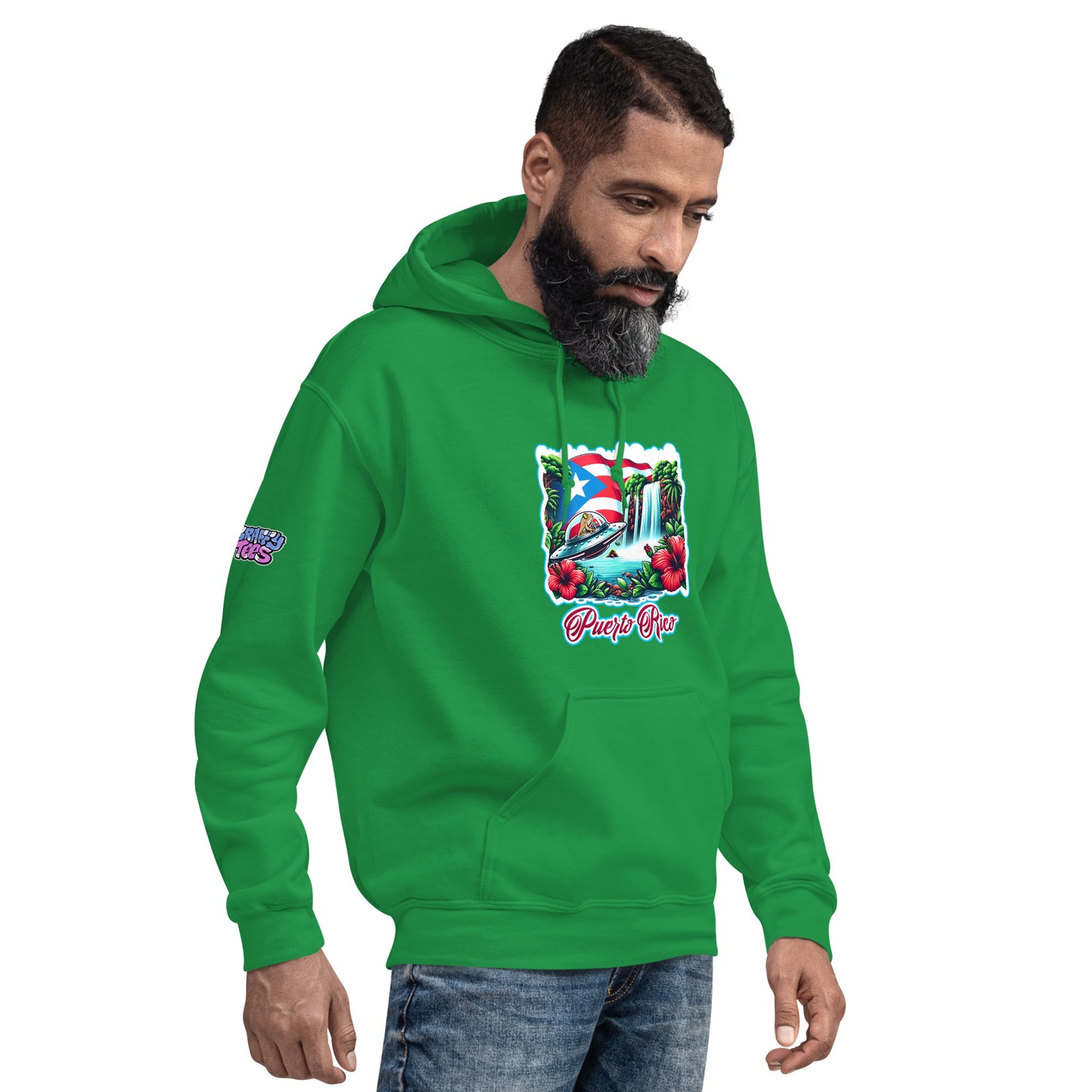 Graffytees Puerto Rico Coqui in UFO Unisex Hoodie