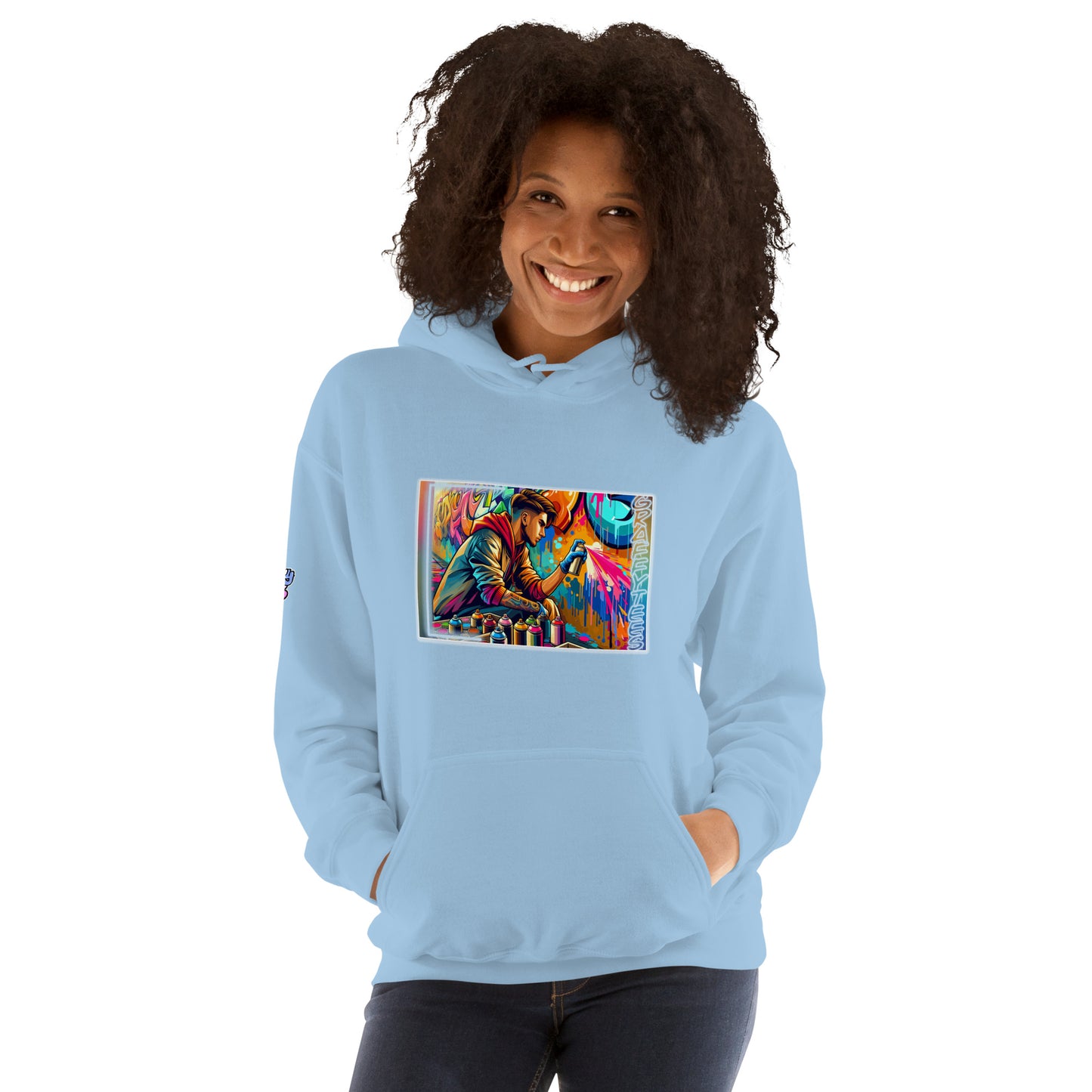 GraffyTees Vandal Artist Creating a Mural Unisex Hoodie