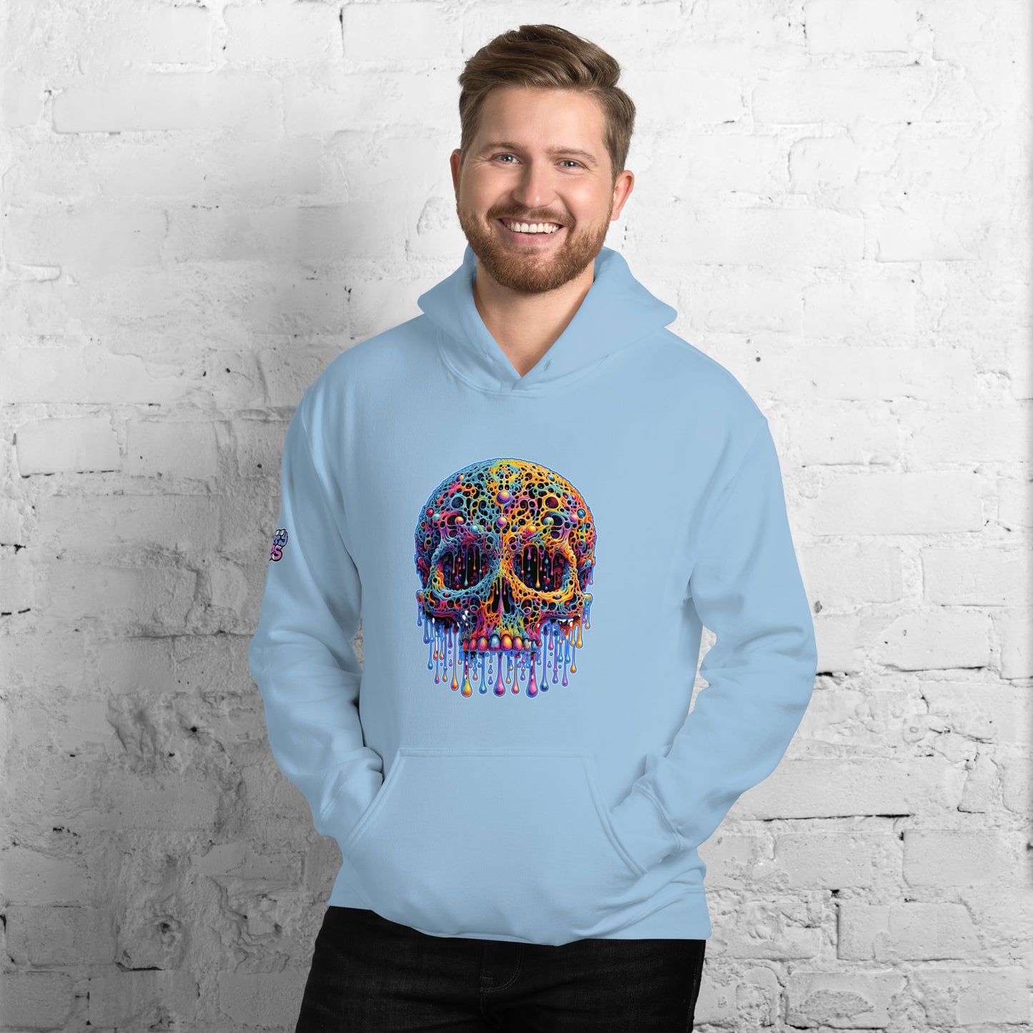 GraffyTees Colorful dripping Skull Unisex Hoodie