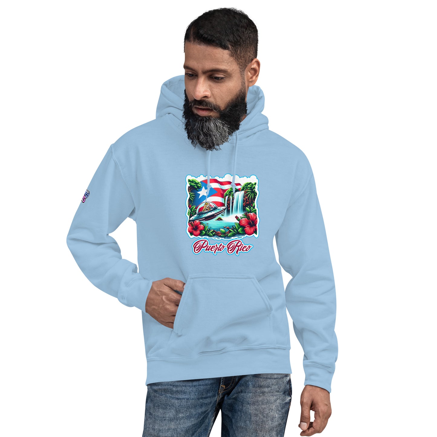 Graffytees Puerto Rico Coqui in UFO Unisex Hoodie