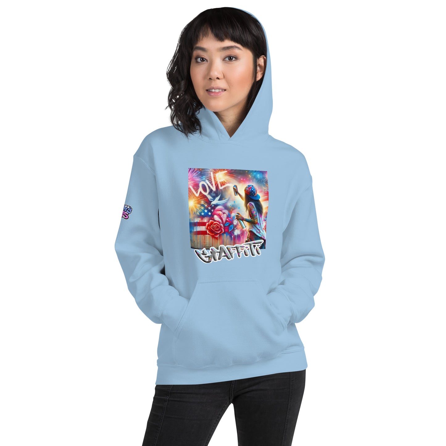 Graffytees Lady Vandal Love Message Unisex Hoodie