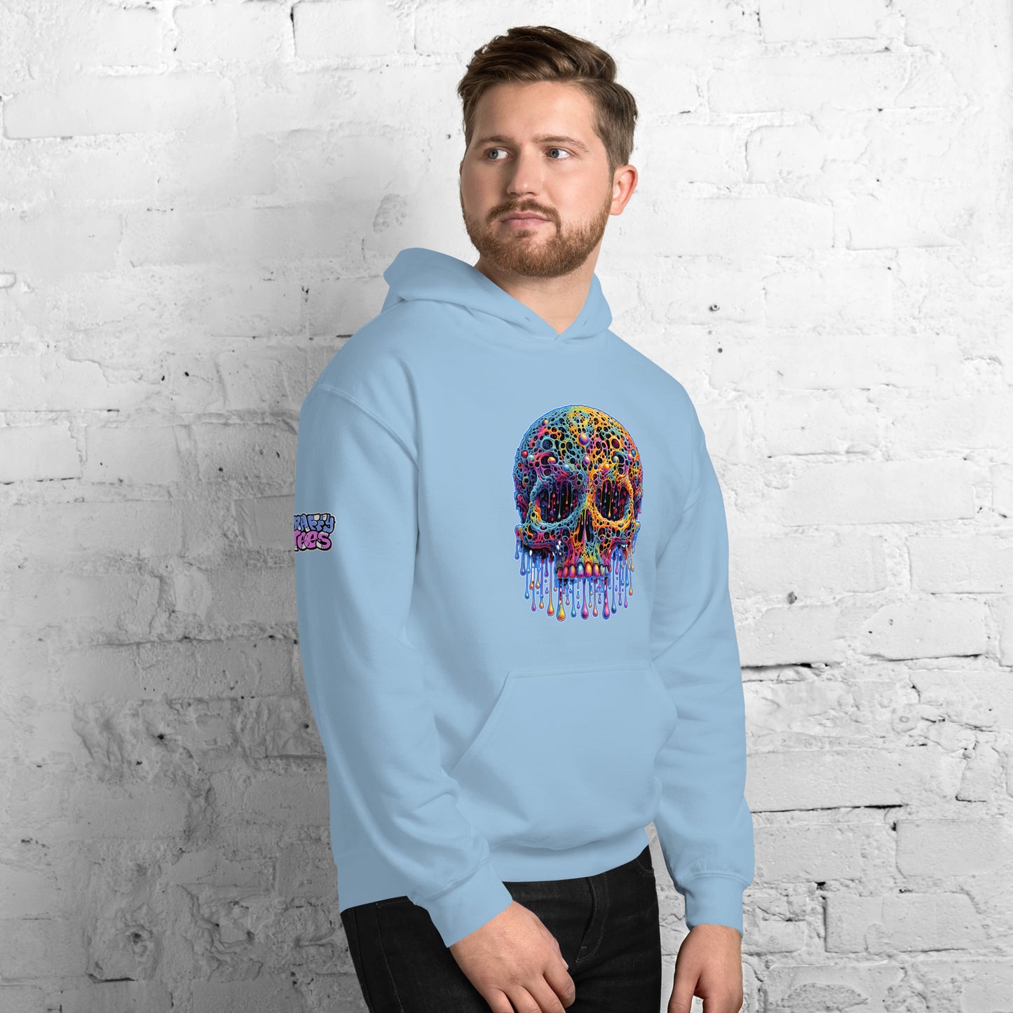 GraffyTees Colorful dripping Skull Unisex Hoodie