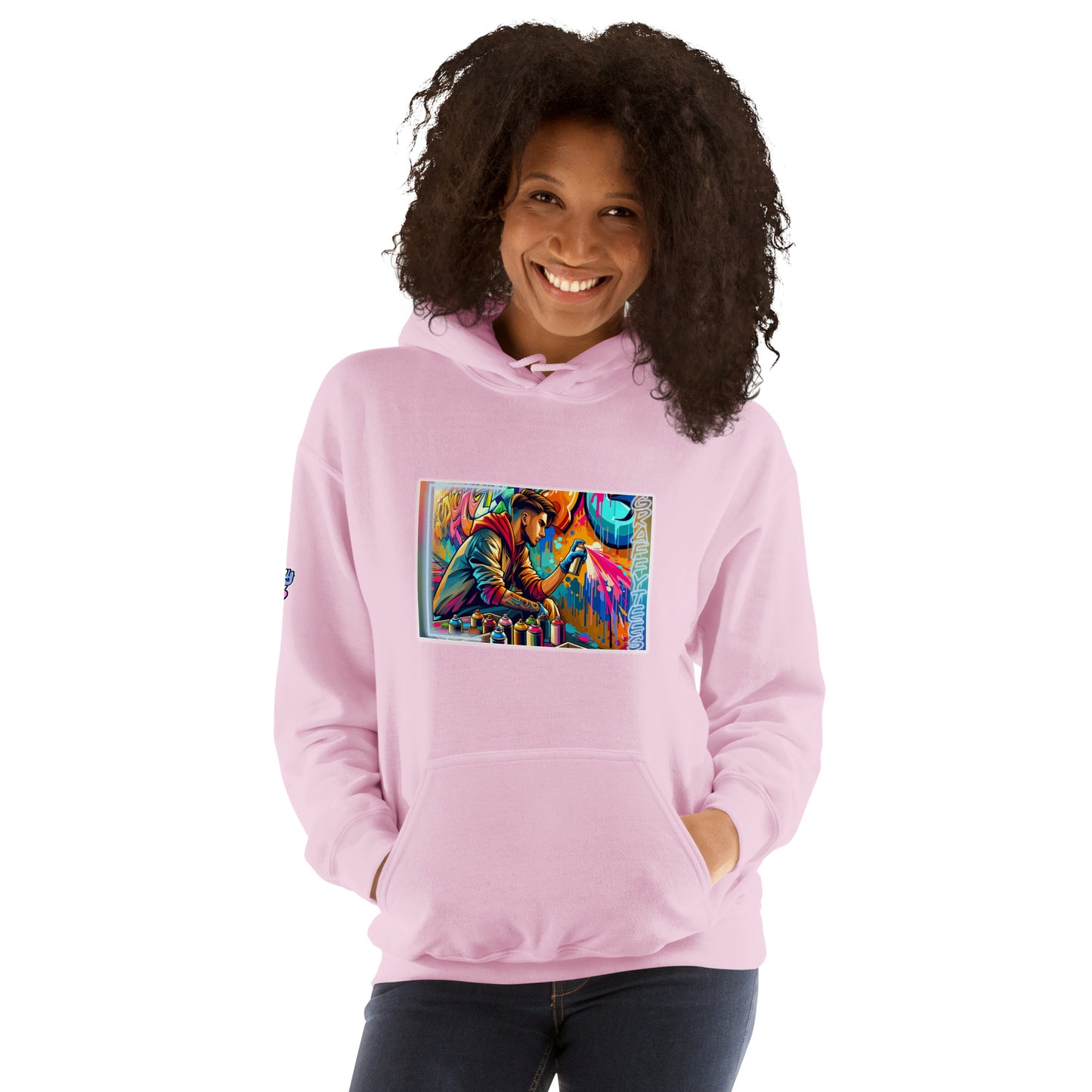GraffyTees Vandal Artist Creating a Mural Unisex Hoodie