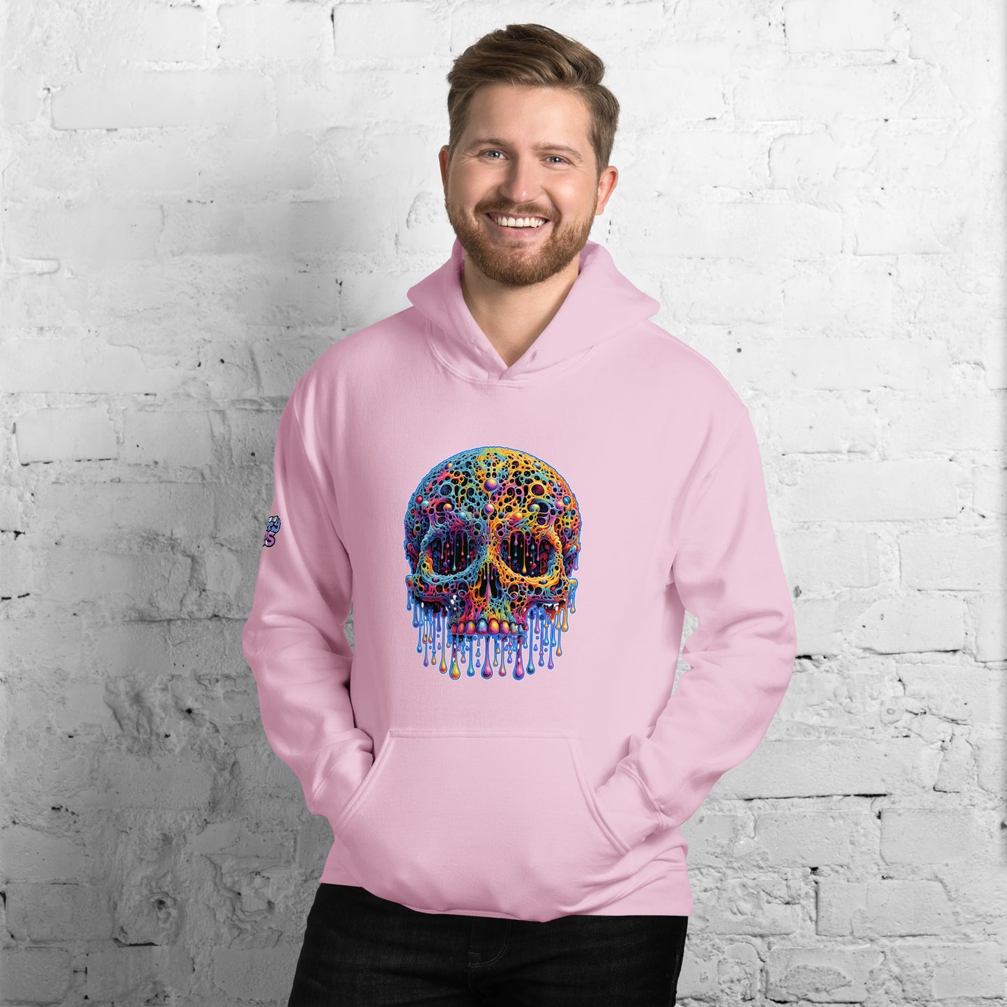 GraffyTees Colorful dripping Skull Unisex Hoodie