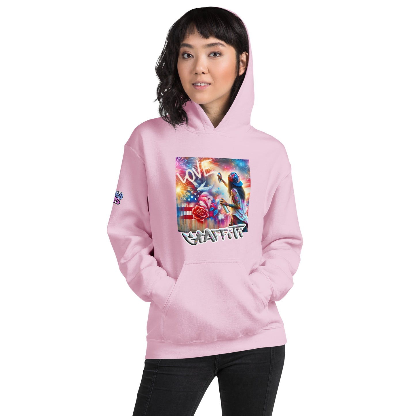 Graffytees Lady Vandal Love Message Unisex Hoodie