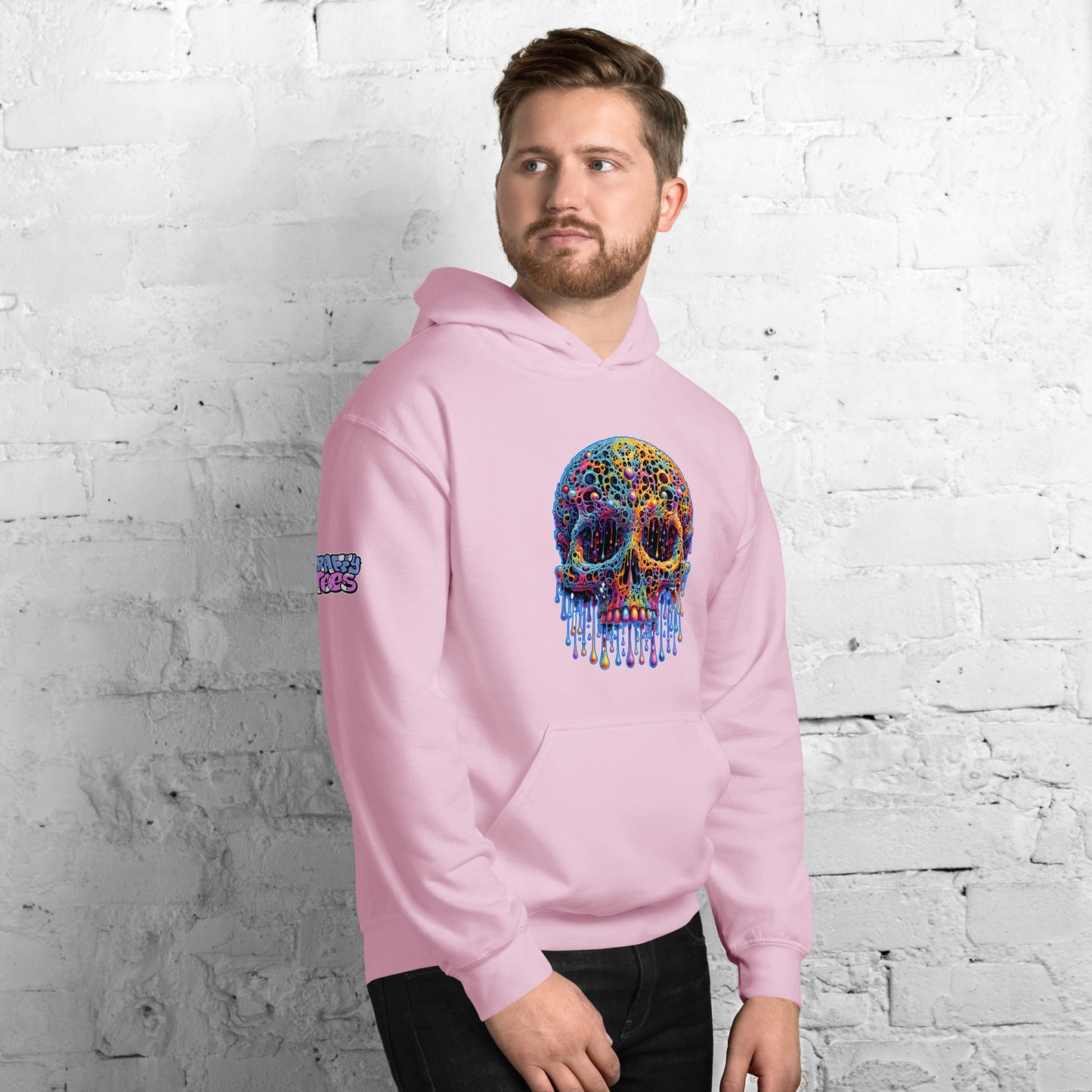 GraffyTees Colorful dripping Skull Unisex Hoodie