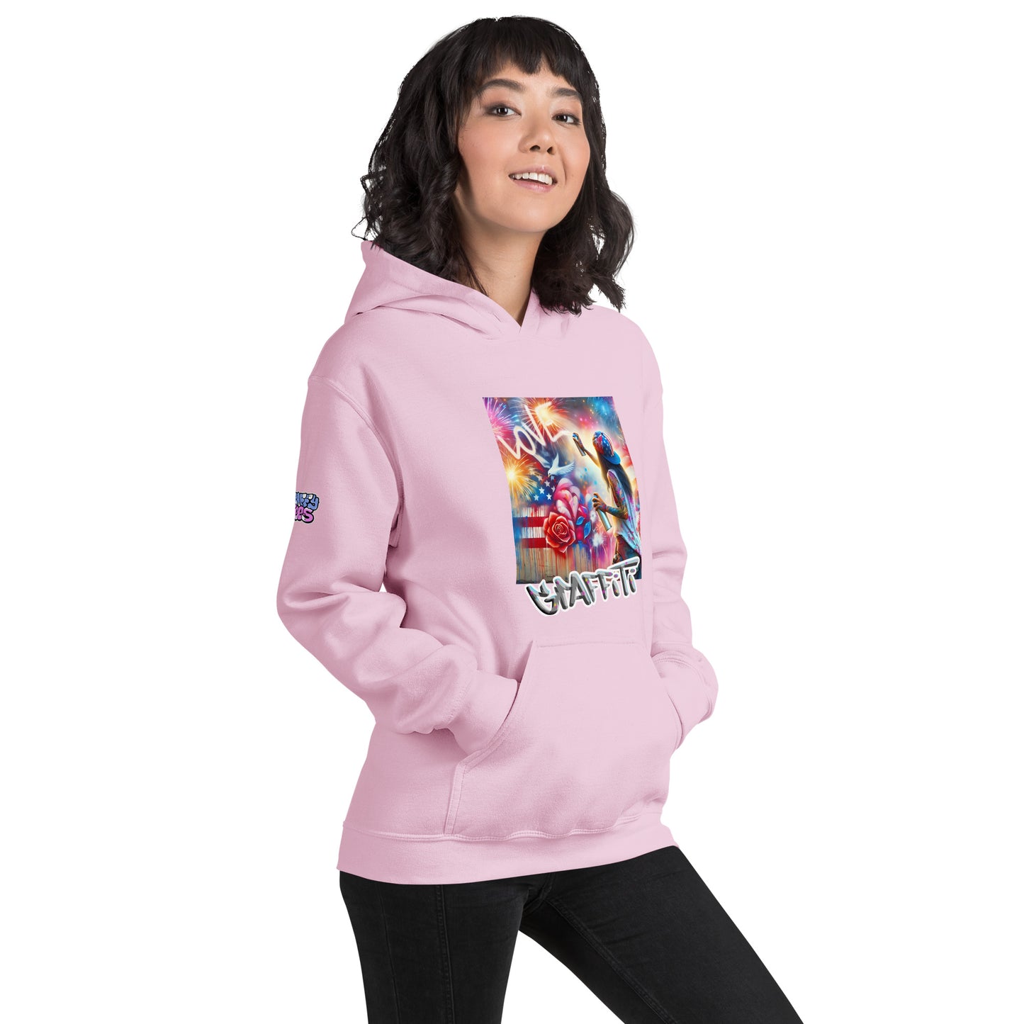 Graffytees Lady Vandal Love Message Unisex Hoodie