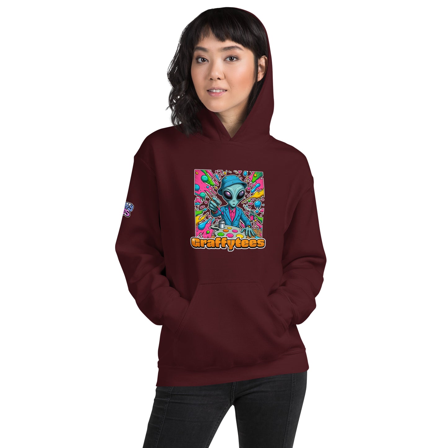 GraffyTees Alien Painter W bucket hat Unisex Hoodie