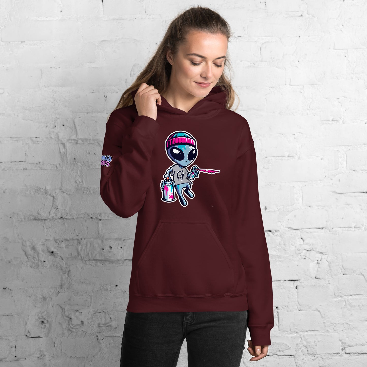 GraffyTees Artful Aliens Mascot Unisex Hoodie