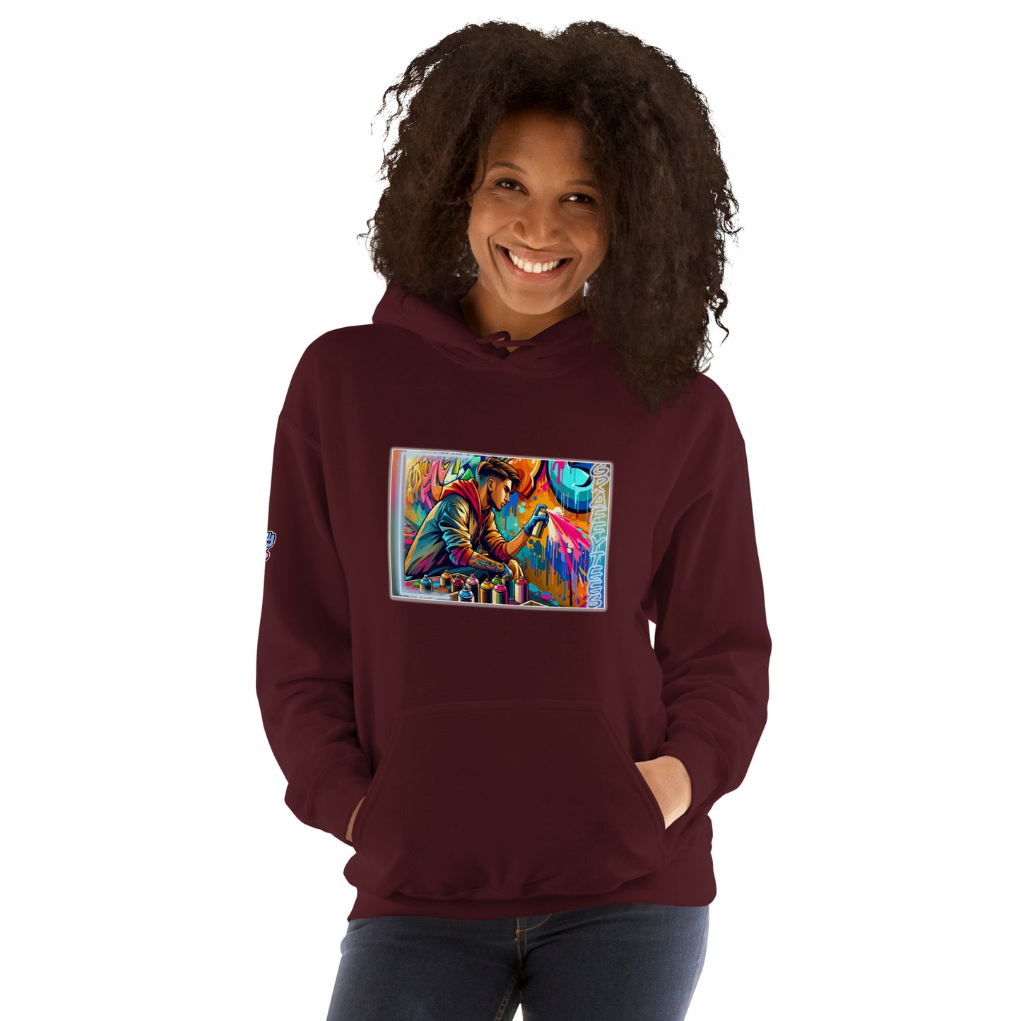 GraffyTees Vandal Artist Creating a Mural Unisex Hoodie