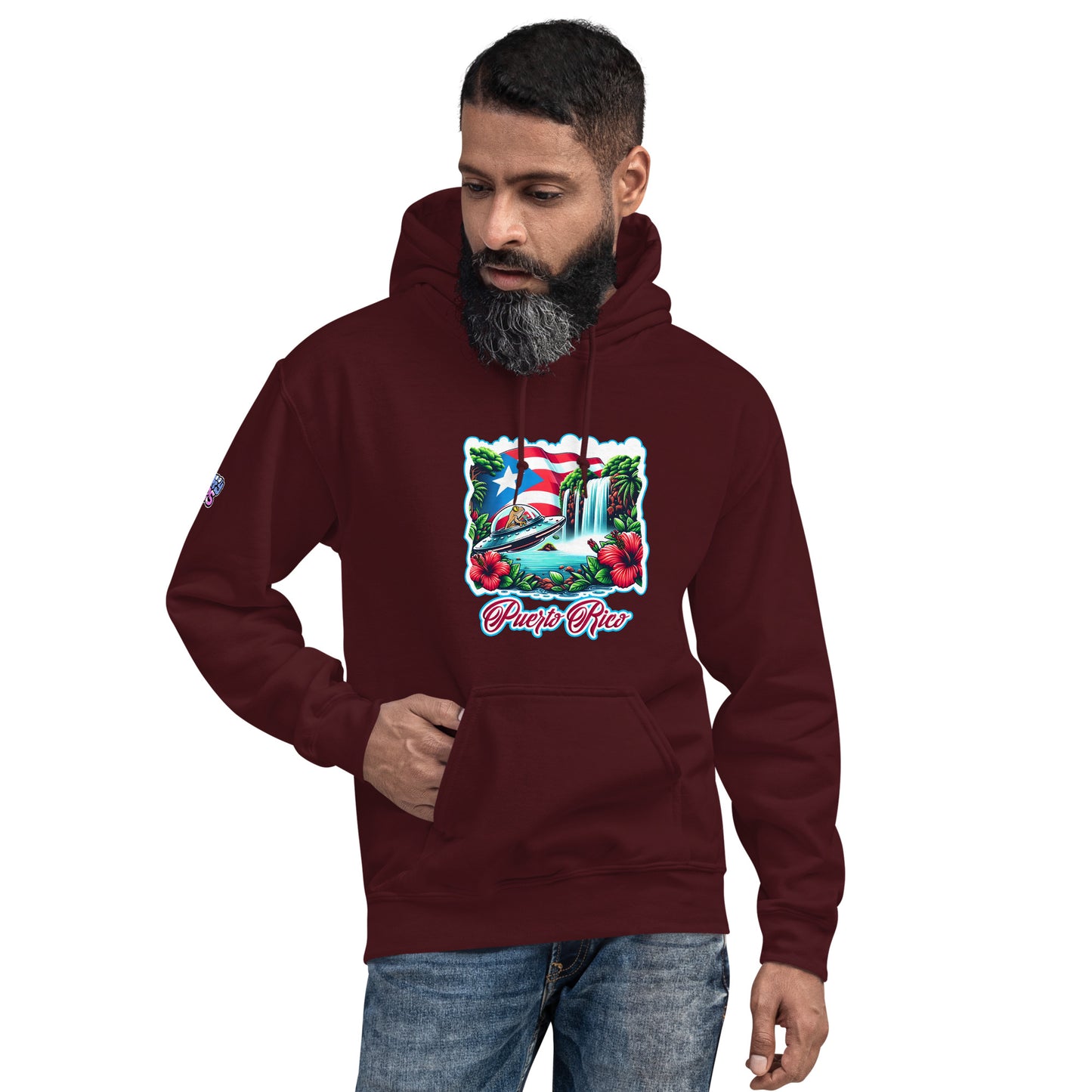 Graffytees Puerto Rico Coqui in UFO Unisex Hoodie