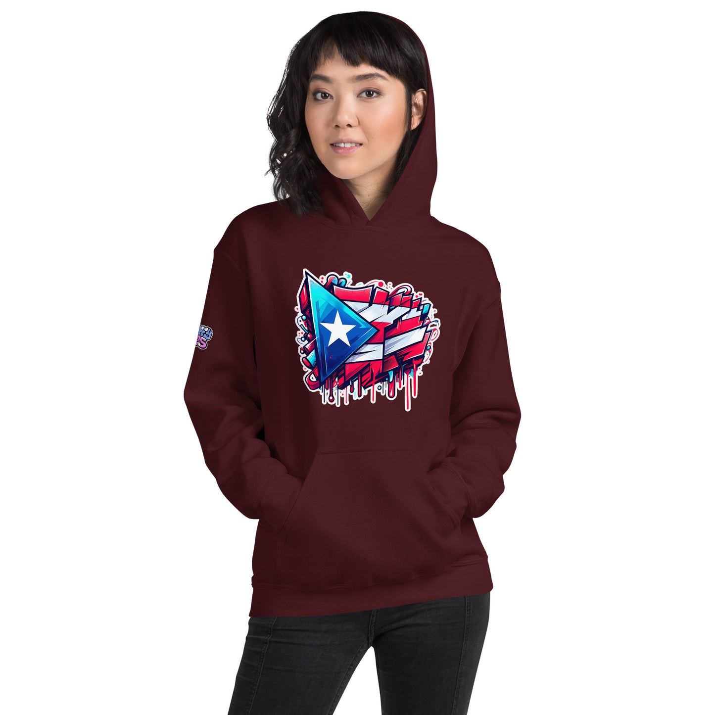 Graffytees graffiti Puerto Rican Flag Unisex Hoodie