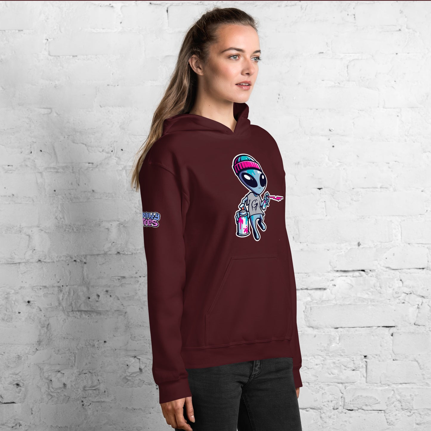GraffyTees Artful Aliens Mascot Unisex Hoodie
