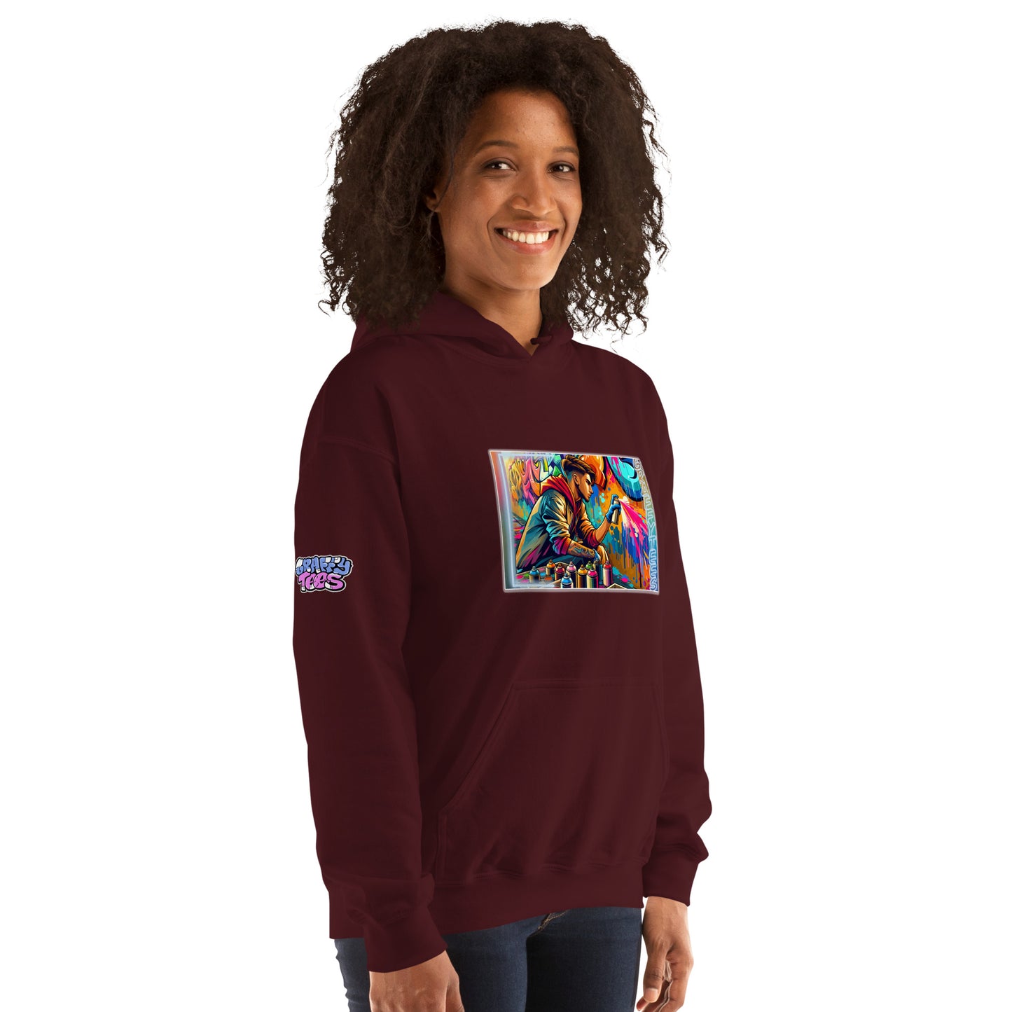 GraffyTees Vandal Artist Creating a Mural Unisex Hoodie