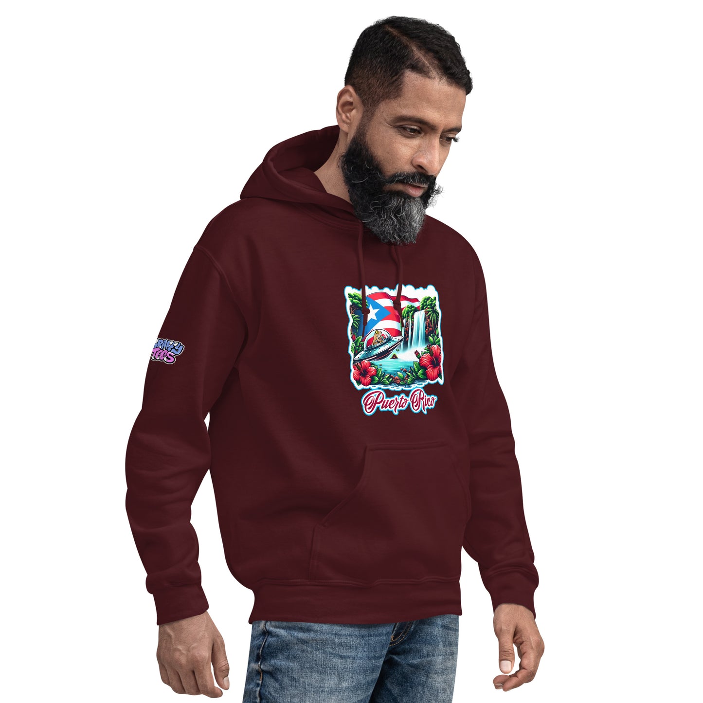 Graffytees Puerto Rico Coqui in UFO Unisex Hoodie