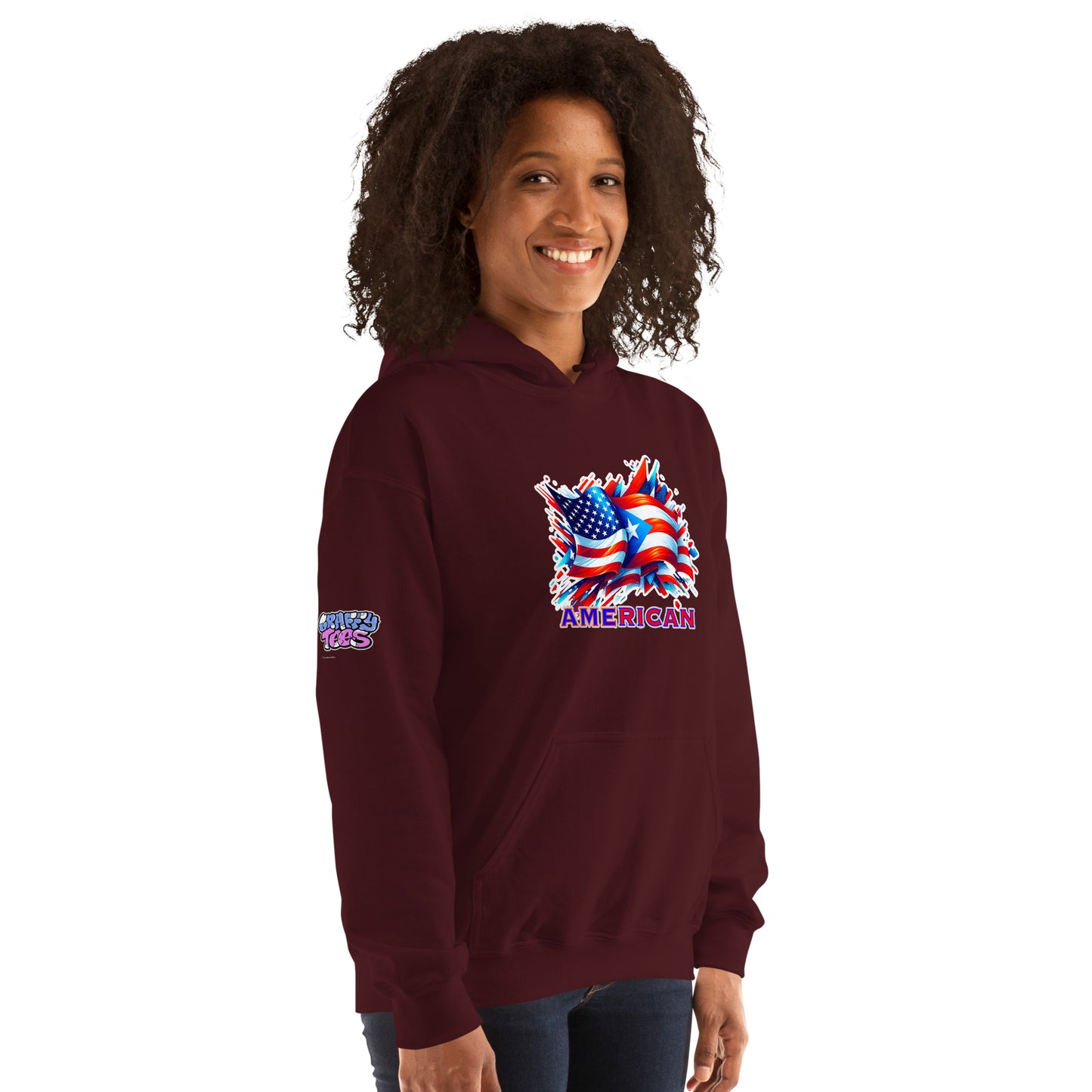 Graffytees AME-RICAN graffiti flags US-PR Unisex Hoodie
