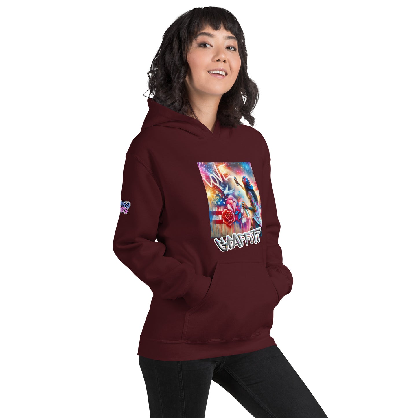 Graffytees Lady Vandal Love Message Unisex Hoodie