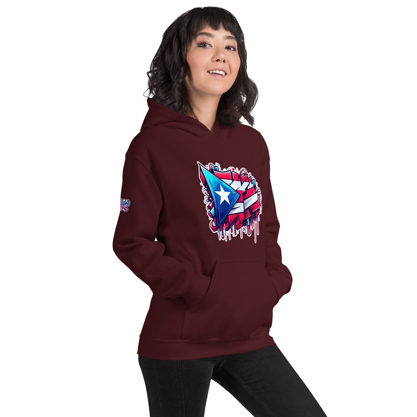 Graffytees graffiti Puerto Rican Flag Unisex Hoodie