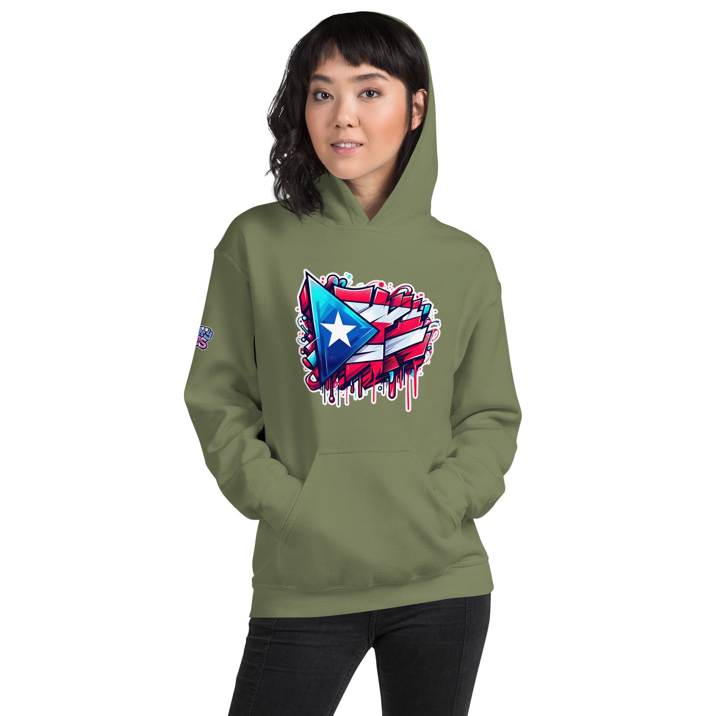 Graffytees graffiti Puerto Rican Flag Unisex Hoodie