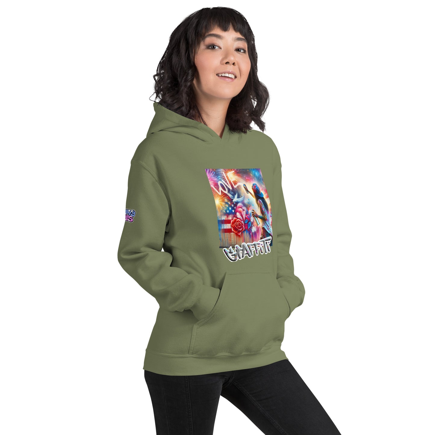 Graffytees Lady Vandal Love Message Unisex Hoodie