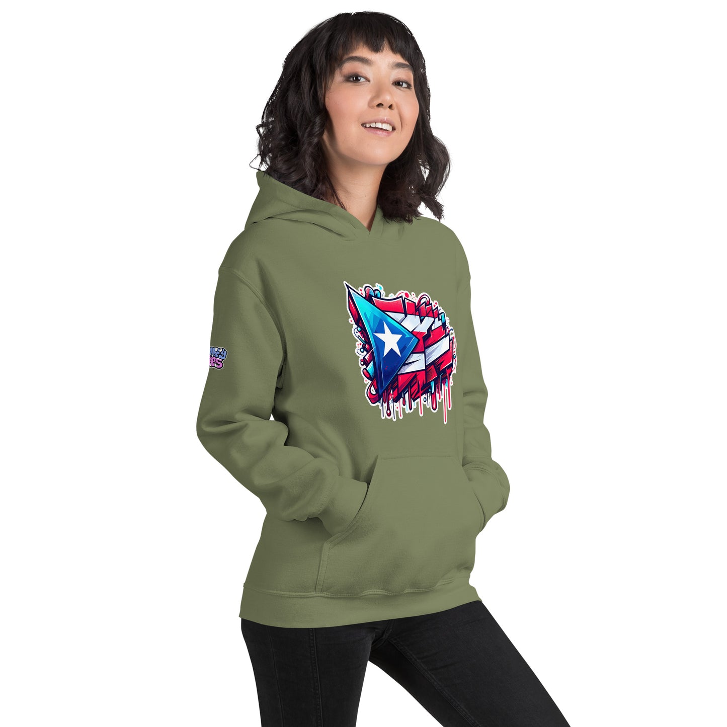 Graffytees graffiti Puerto Rican Flag Unisex Hoodie