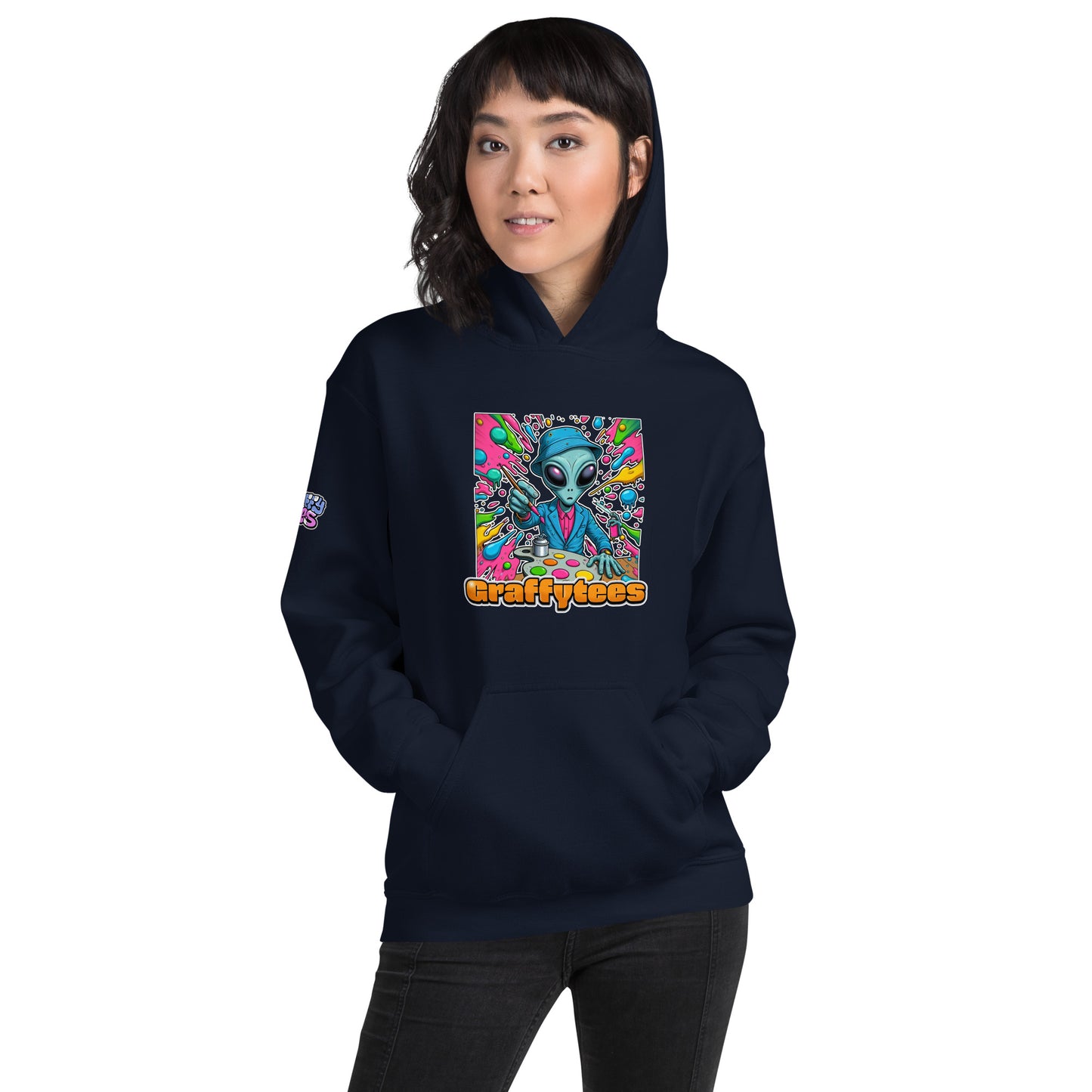 GraffyTees Alien Painter W bucket hat Unisex Hoodie