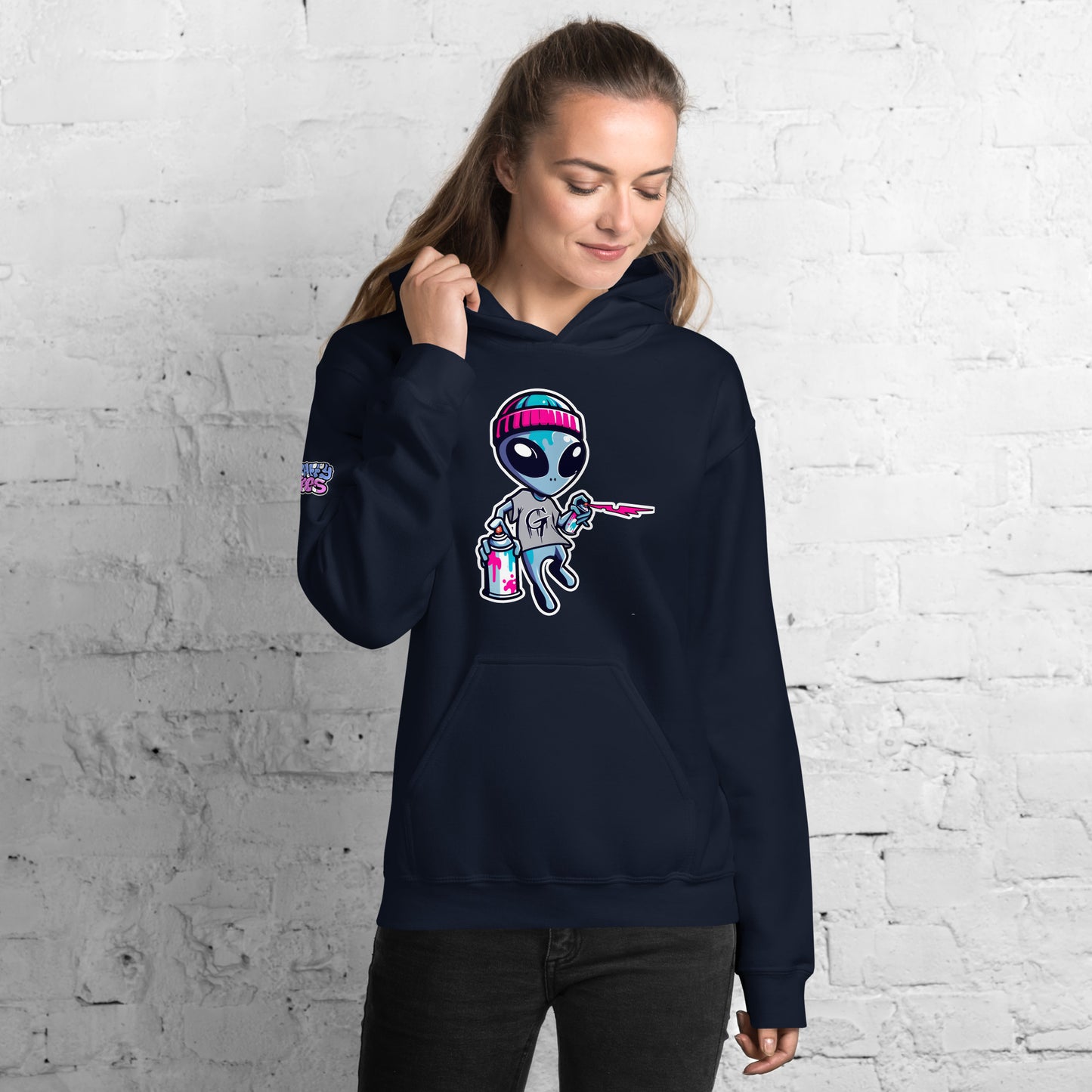 GraffyTees Artful Aliens Mascot Unisex Hoodie