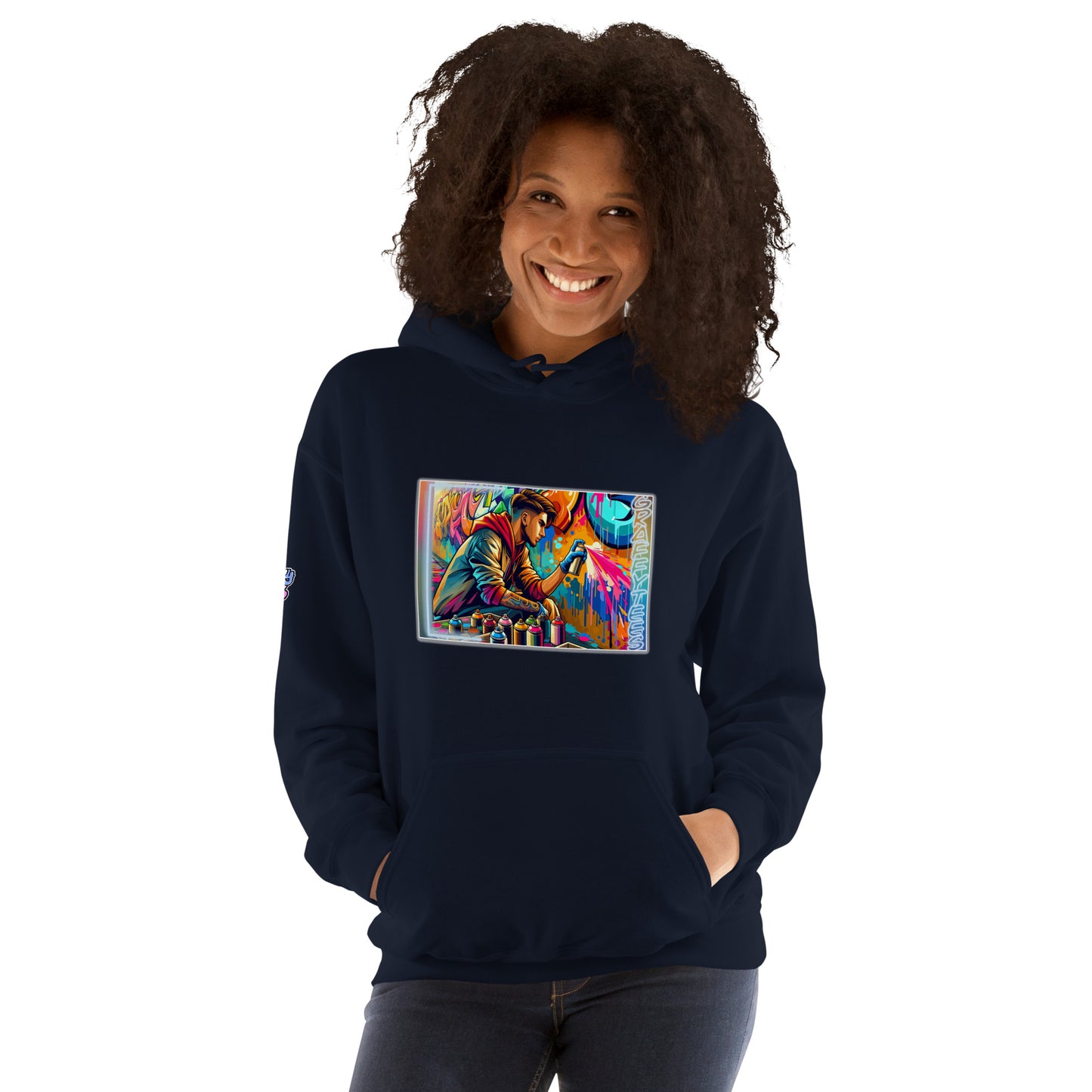 GraffyTees Vandal Artist Creating a Mural Unisex Hoodie