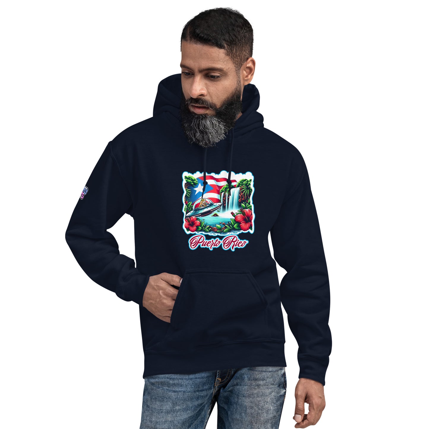 Graffytees Puerto Rico Coqui in UFO Unisex Hoodie