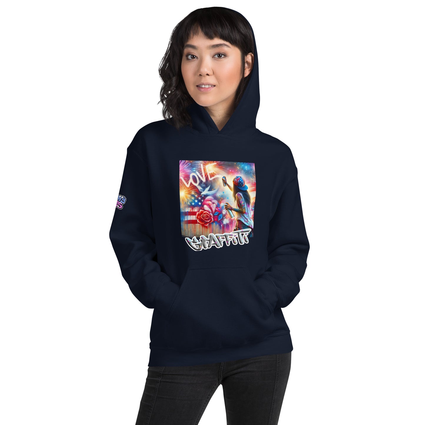 Graffytees Lady Vandal Love Message Unisex Hoodie