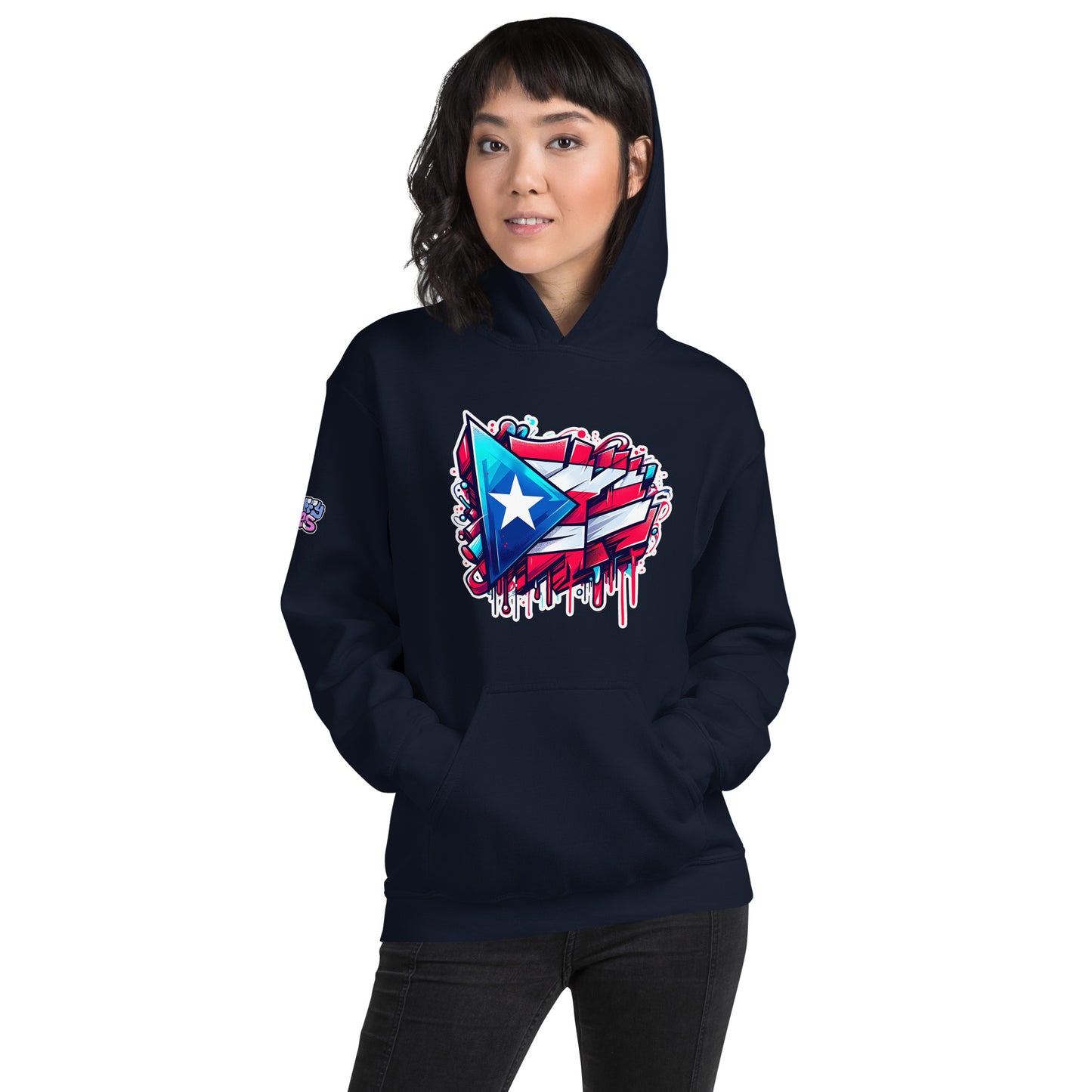 Graffytees graffiti Puerto Rican Flag Unisex Hoodie