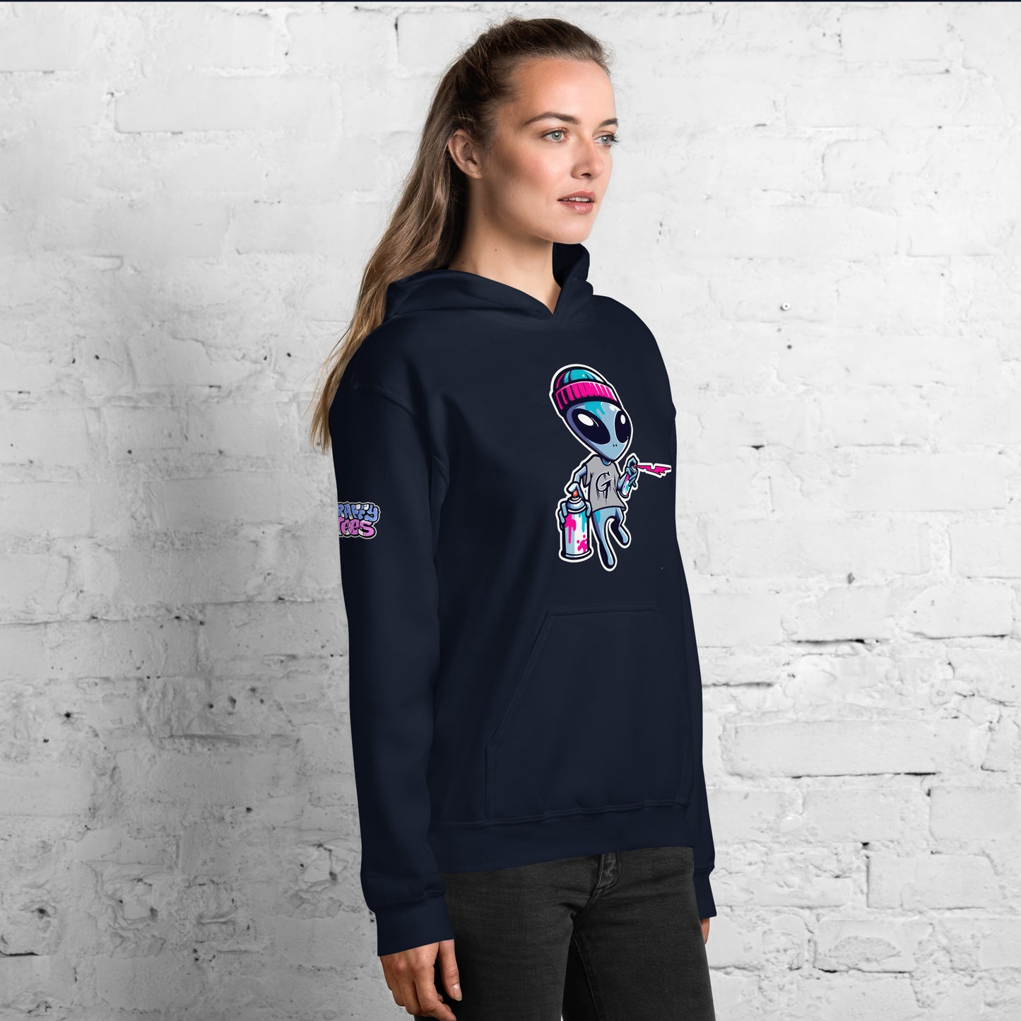 GraffyTees Artful Aliens Mascot Unisex Hoodie