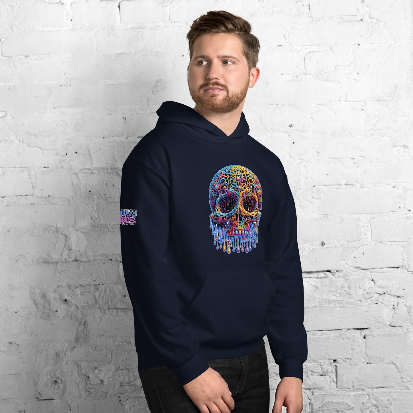 GraffyTees Colorful dripping Skull Unisex Hoodie
