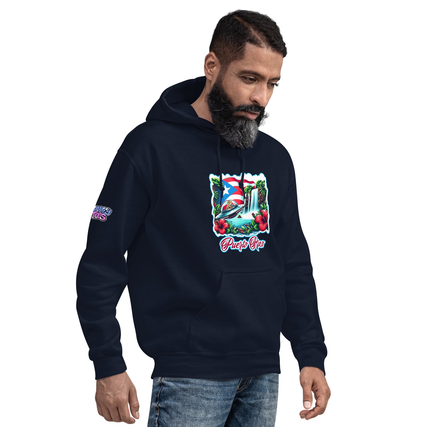 Graffytees Puerto Rico Coqui in UFO Unisex Hoodie