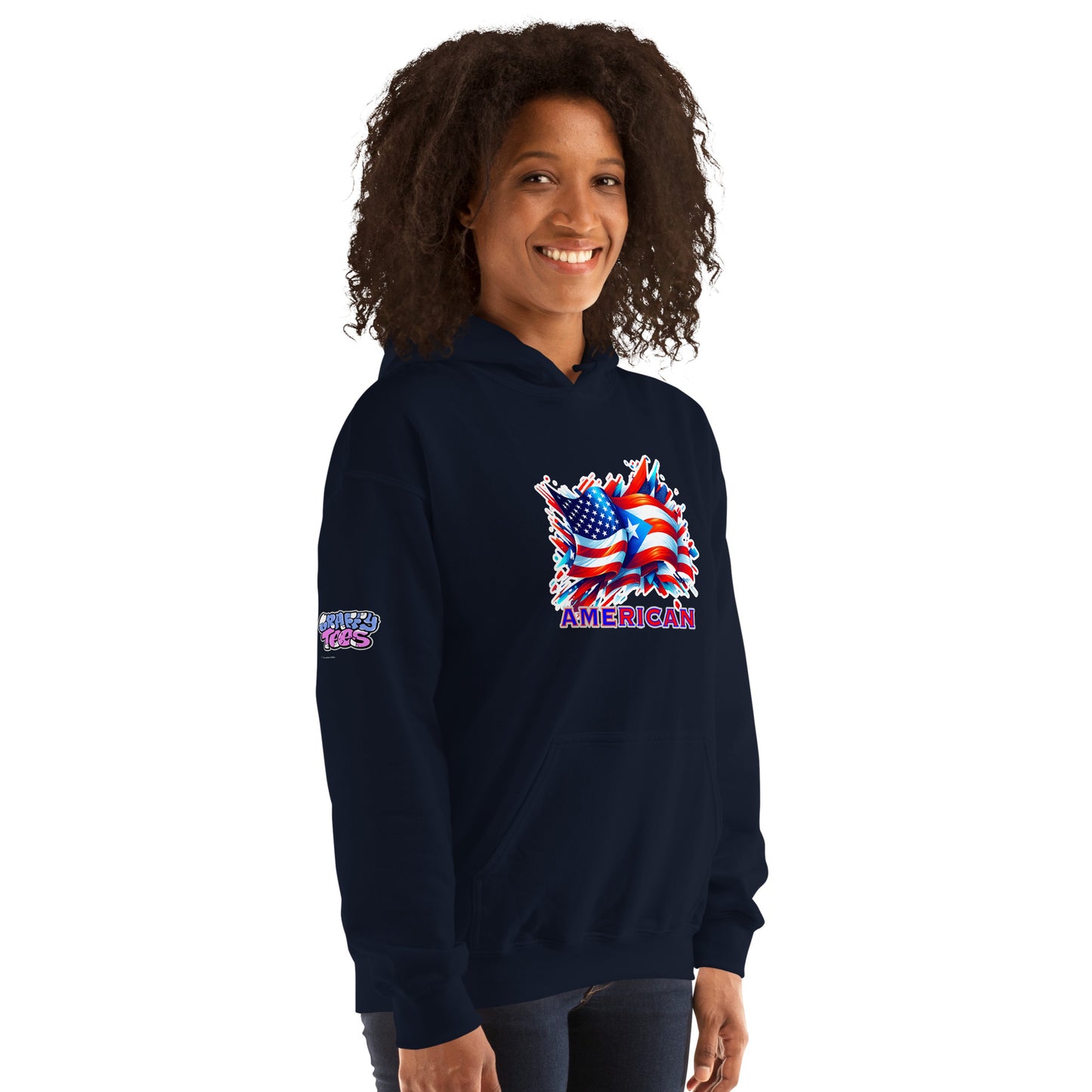 Graffytees AME-RICAN graffiti flags US-PR Unisex Hoodie