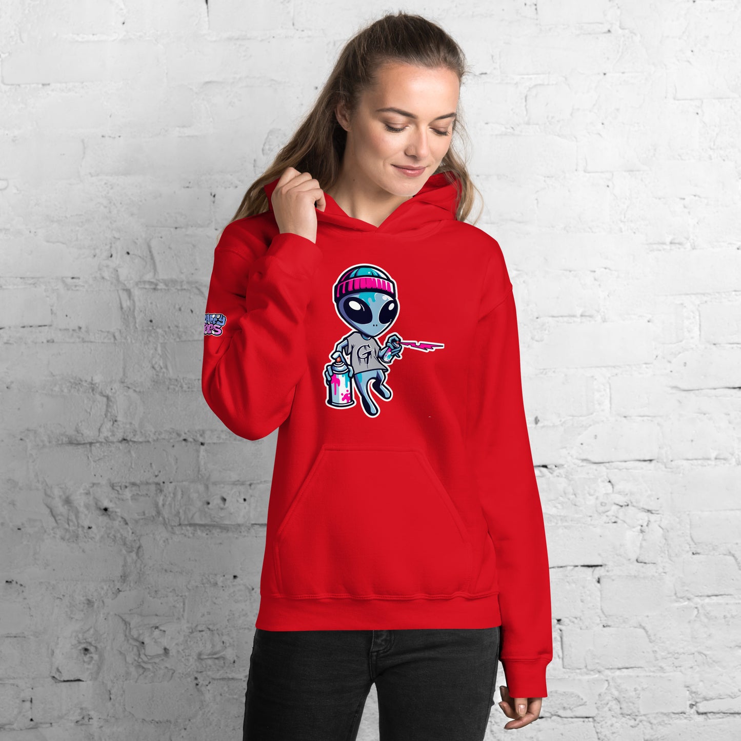 GraffyTees Artful Aliens Mascot Unisex Hoodie