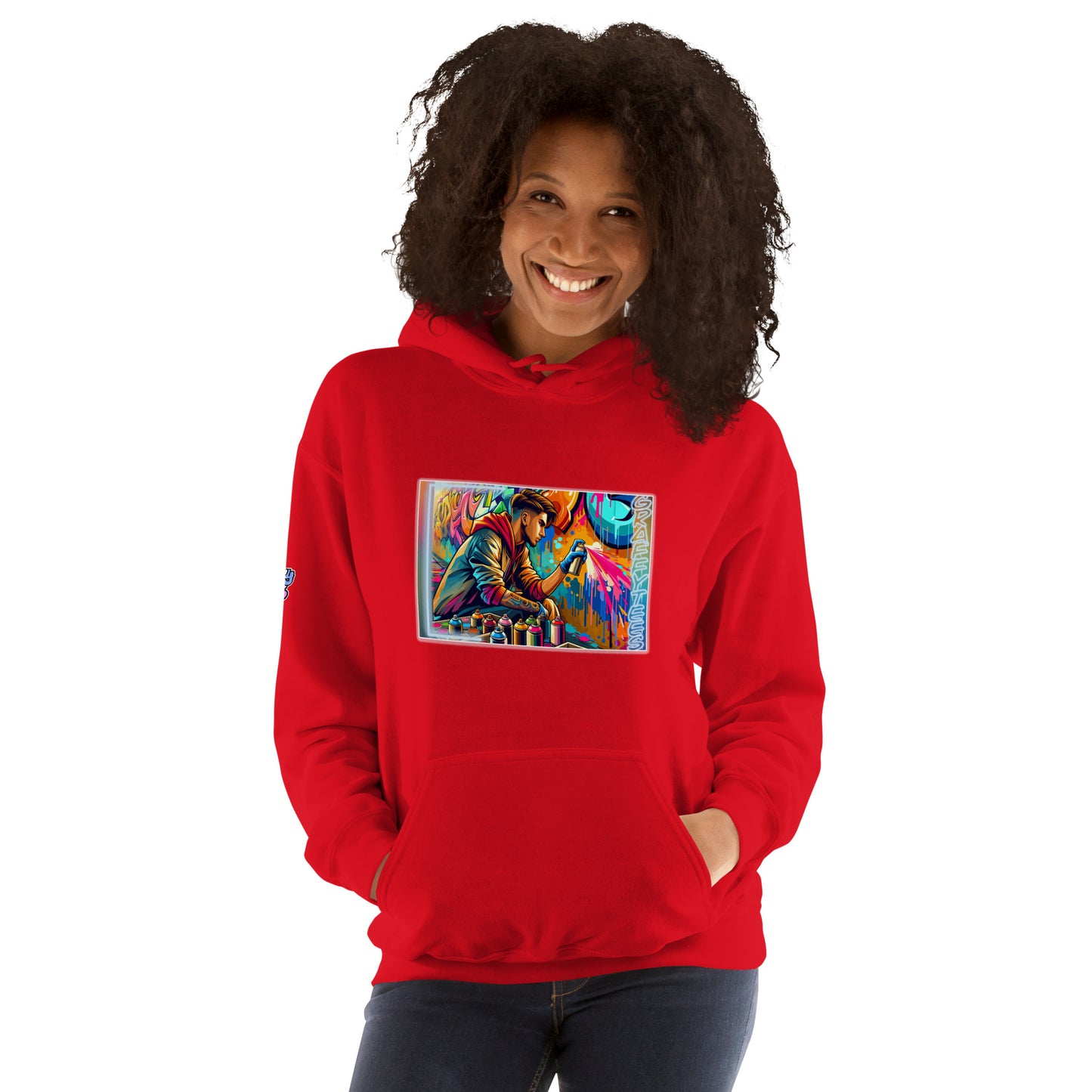 GraffyTees Vandal Artist Creating a Mural Unisex Hoodie