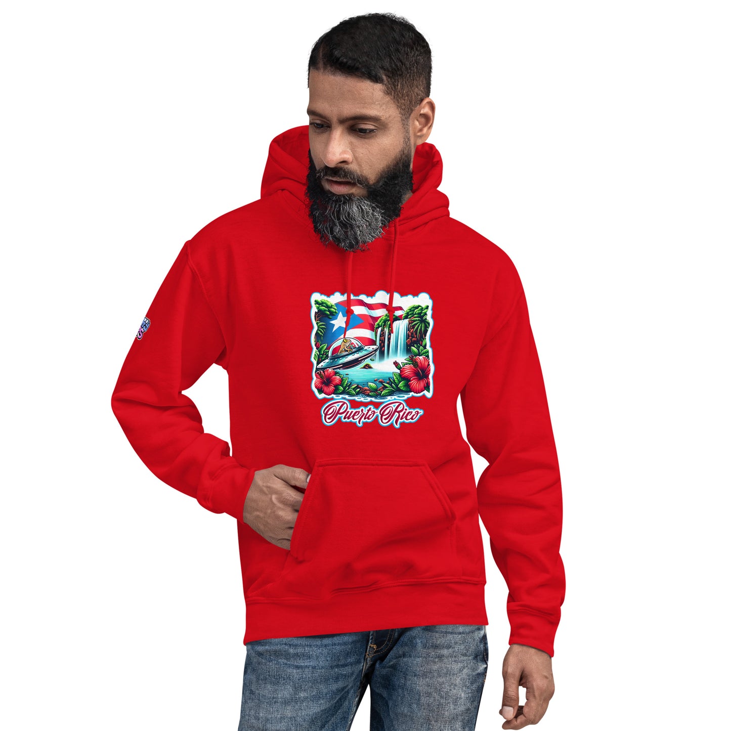 Graffytees Puerto Rico Coqui in UFO Unisex Hoodie