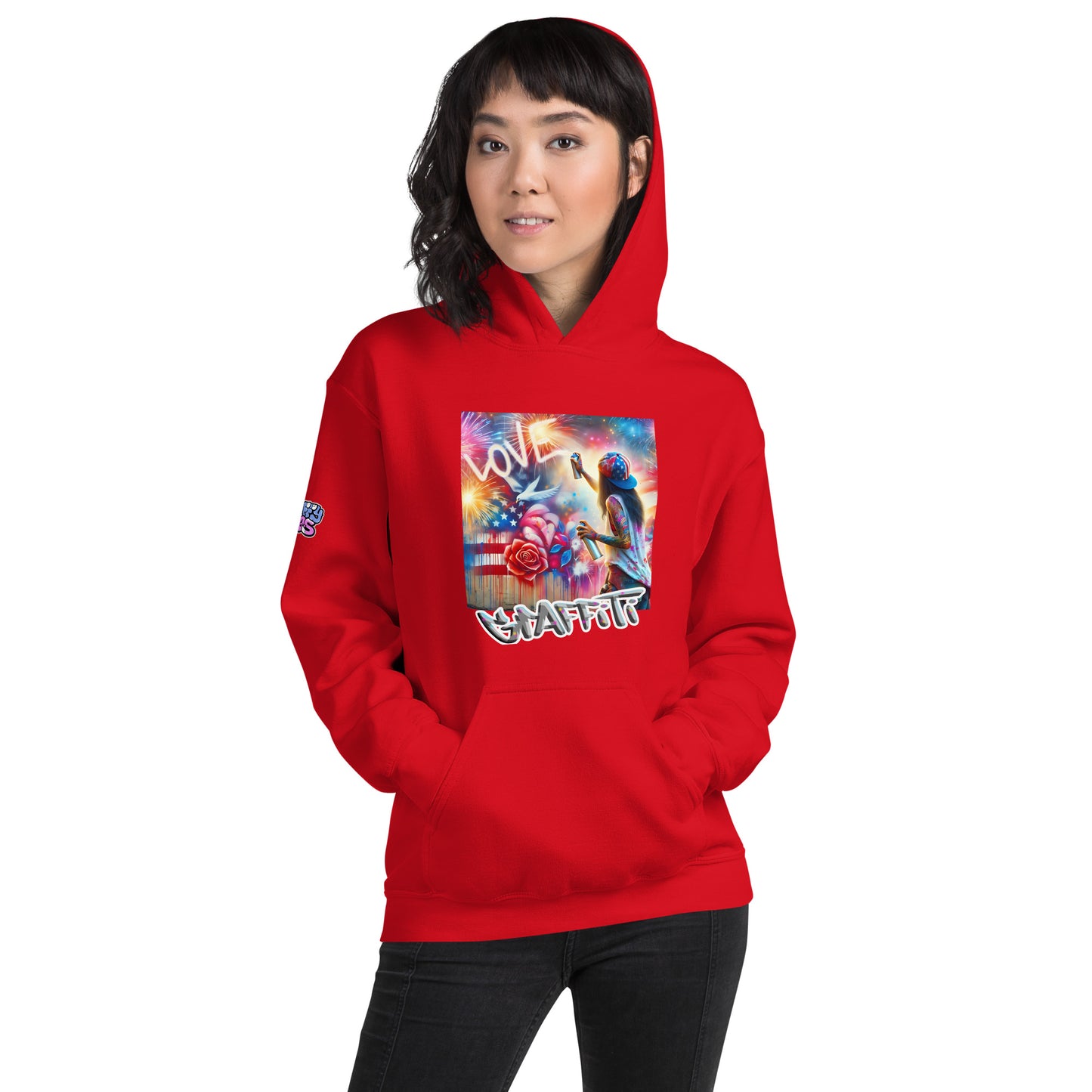 Graffytees Lady Vandal Love Message Unisex Hoodie
