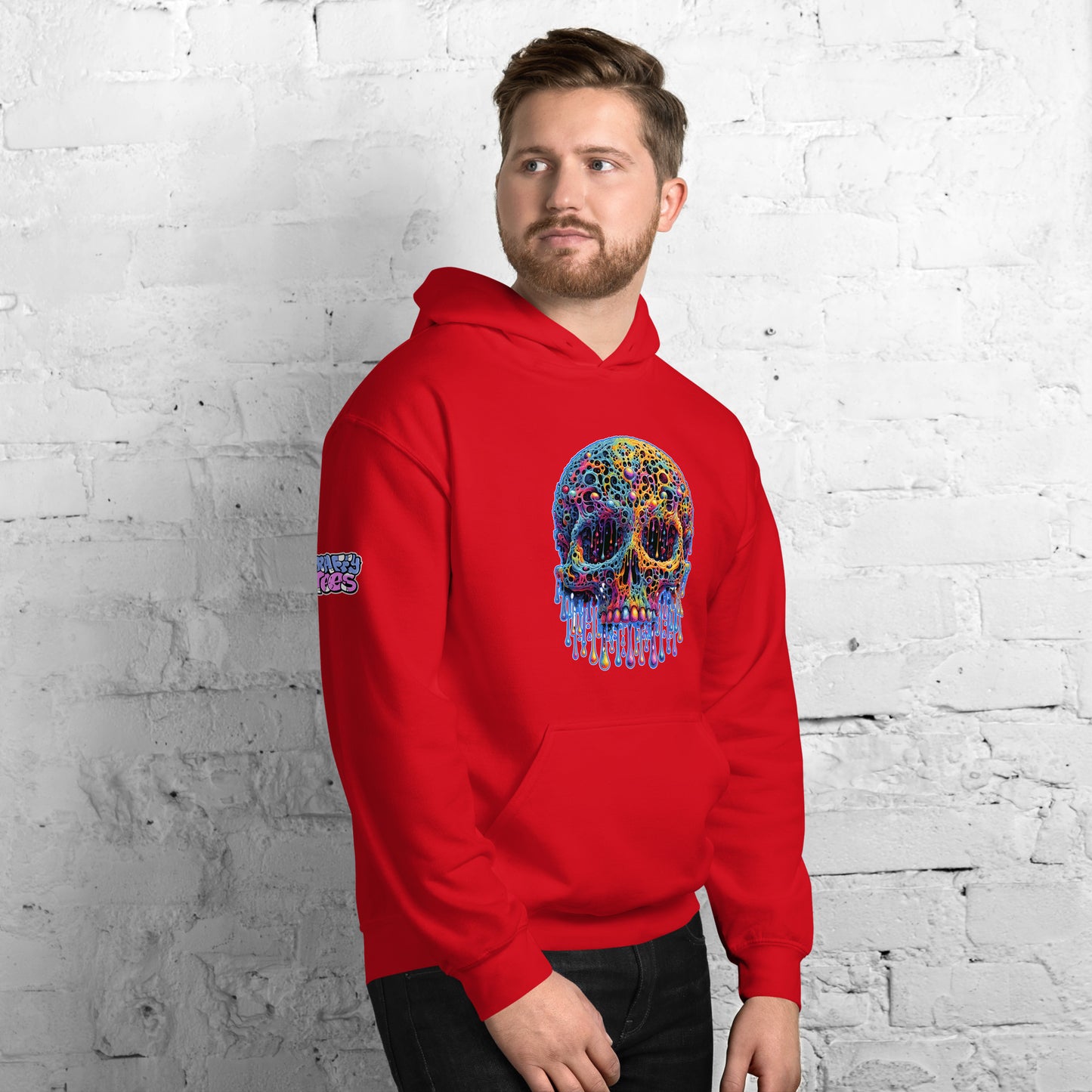 GraffyTees Colorful dripping Skull Unisex Hoodie