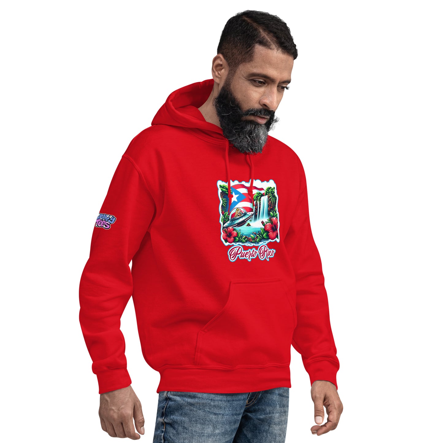 Graffytees Puerto Rico Coqui in UFO Unisex Hoodie