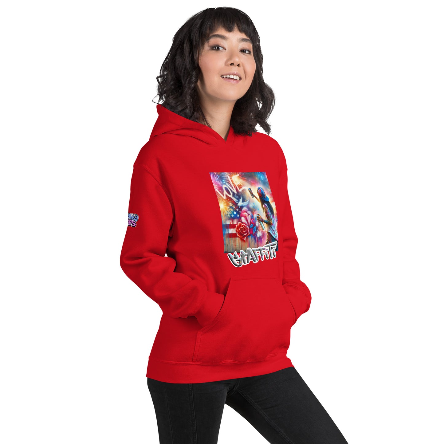 Graffytees Lady Vandal Love Message Unisex Hoodie