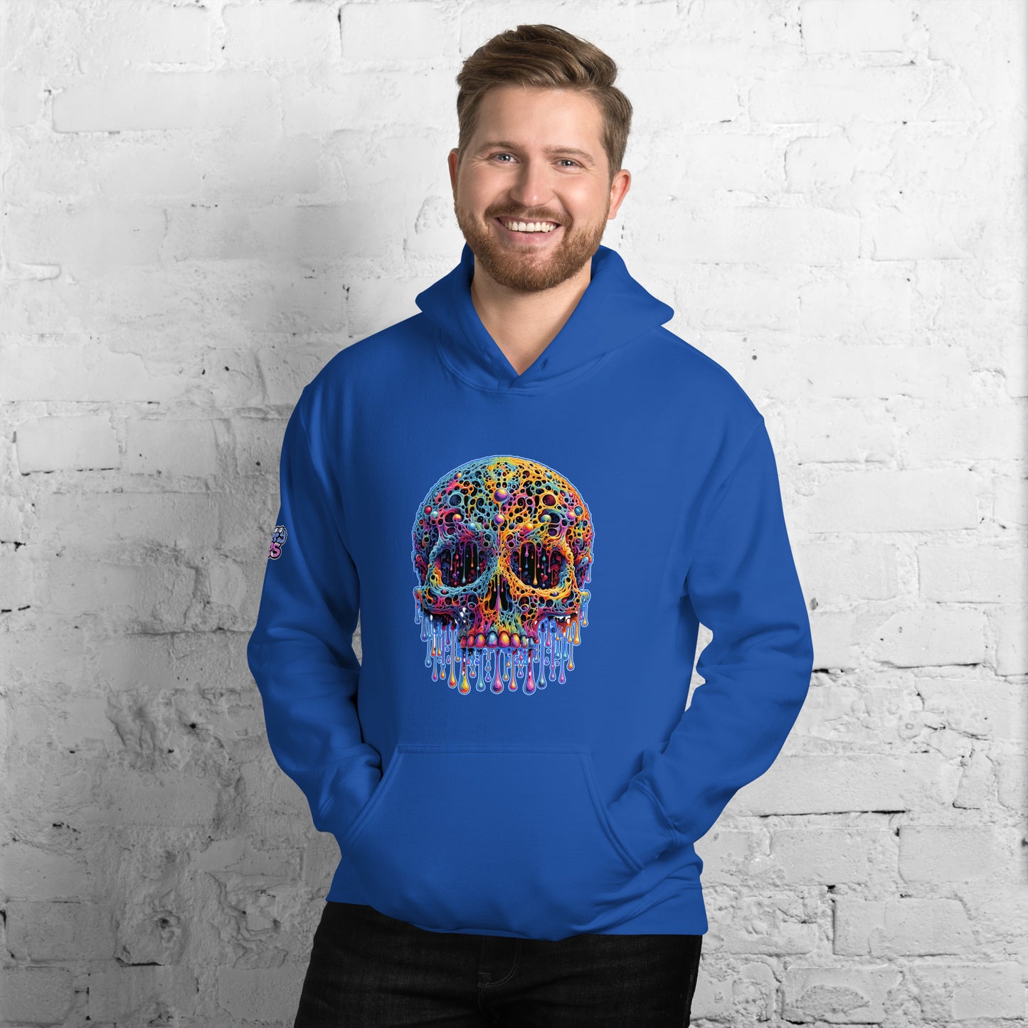 GraffyTees Colorful dripping Skull Unisex Hoodie