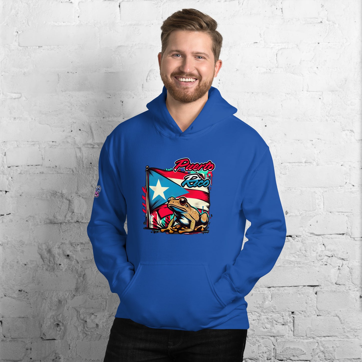 Graffytees Puerto Rico flag and Coqui Unisex Hoodie