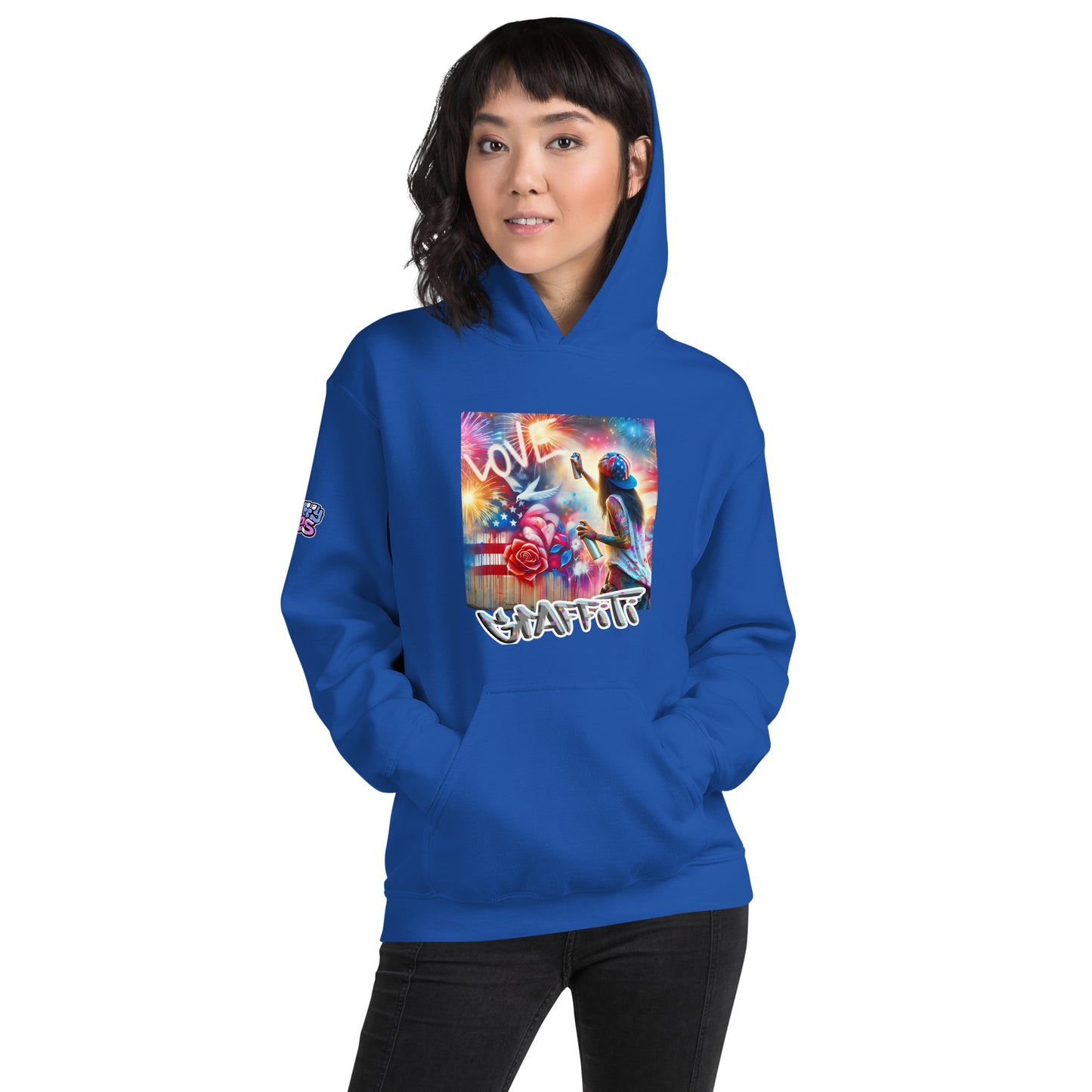 Graffytees Lady Vandal Love Message Unisex Hoodie