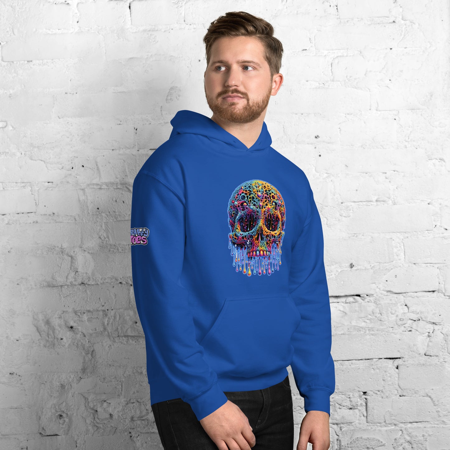 GraffyTees Colorful dripping Skull Unisex Hoodie
