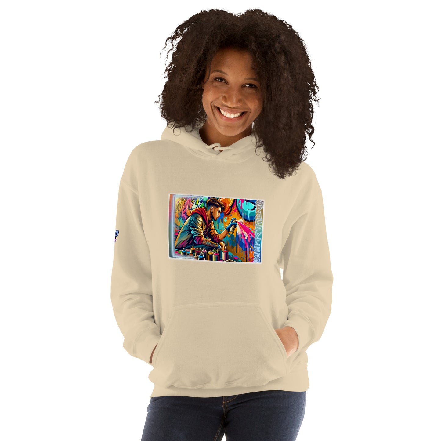 GraffyTees Vandal Artist Creating a Mural Unisex Hoodie