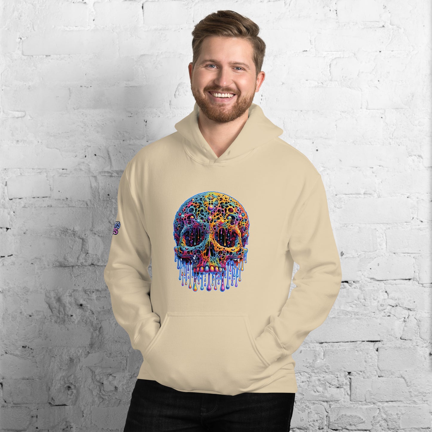 GraffyTees Colorful dripping Skull Unisex Hoodie