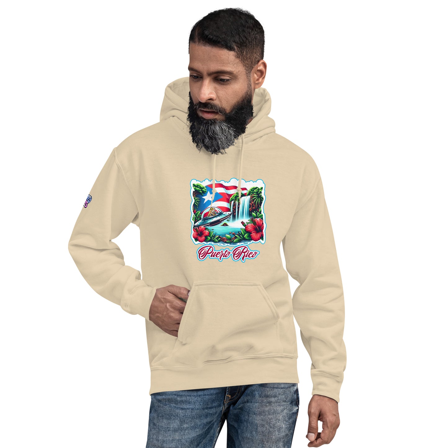 Graffytees Puerto Rico Coqui in UFO Unisex Hoodie